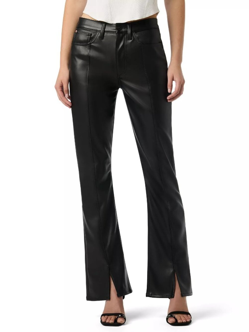 Hudson Blair High Rise Bootcut Black Faux Leather Pants Size 28 NWT